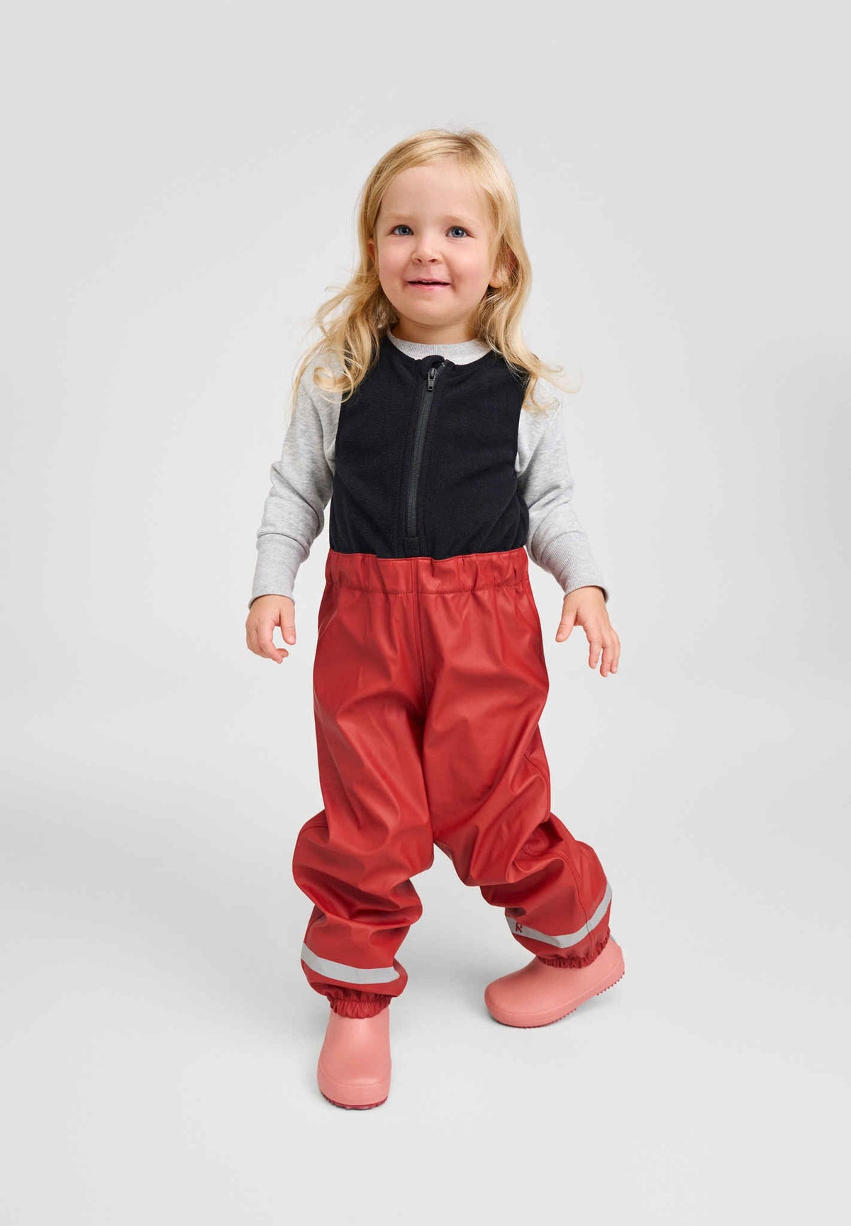 Reima Loiske - Kids' Fleece Lined Rubber Rain Bib